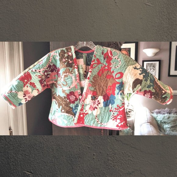 Vintage Handmade Toddler Quilted Jacket. Reversible Girls  Quilted Jacket - Picture 4 of 9